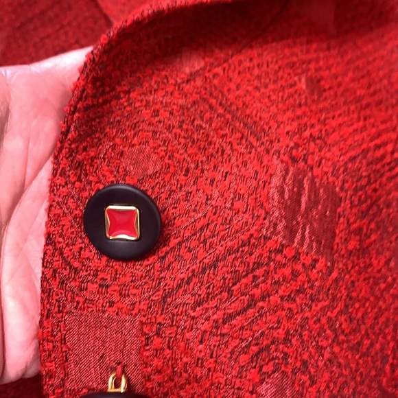 Louis Feraud Vintage Wool Blend, Lined, Rusty Red Blazer and Skirt Set - Picture 8 of 17